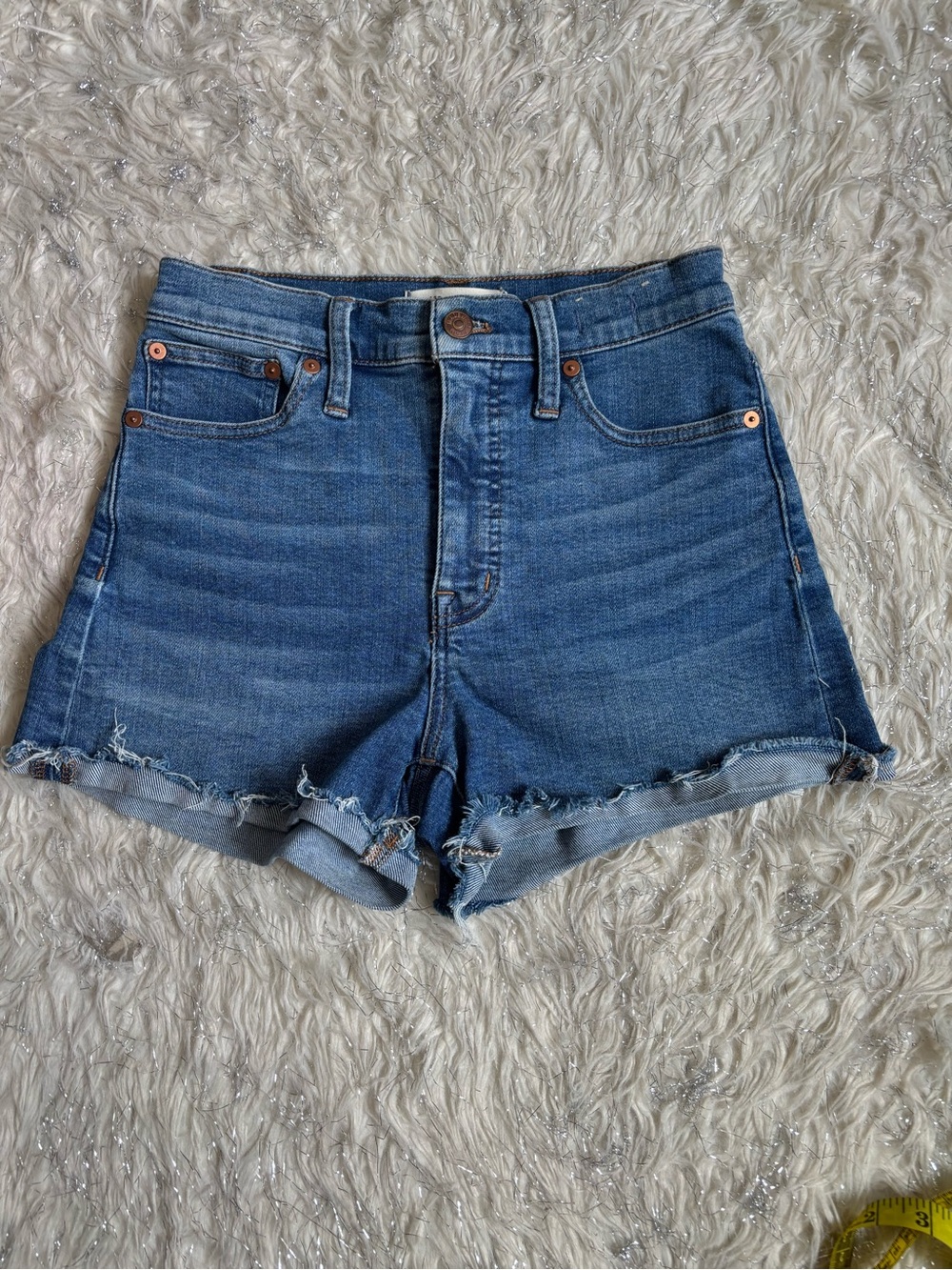 High-Rise Denim Shorts - Blue - Picture 2 of 10